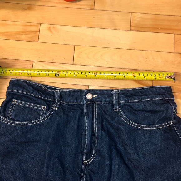 [Women's XL] ZARA Denim Bubble Skirt Dark Wash Balloon Mini Skirt Retro Y2K ｡˚○ - Picture 7 of 8